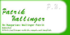 patrik wallinger business card